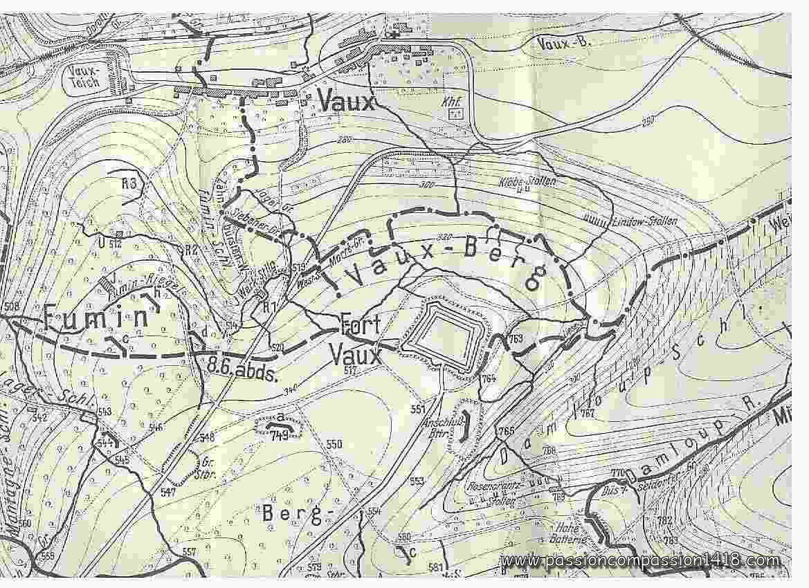 Carte de Vaux - 1916
